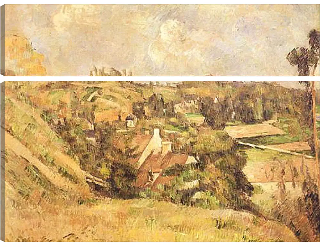 Модульная картина - Auvers-sur-Oise Vu du cote du Val Harme. Поль Сезанн