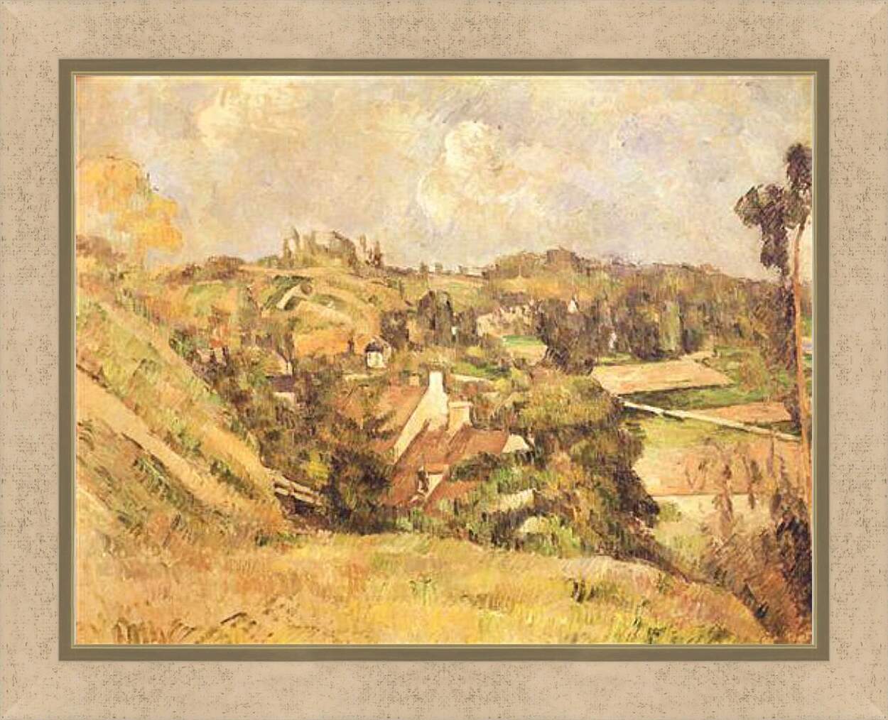 Картина в раме - Auvers-sur-Oise Vu du cote du Val Harme. Поль Сезанн
