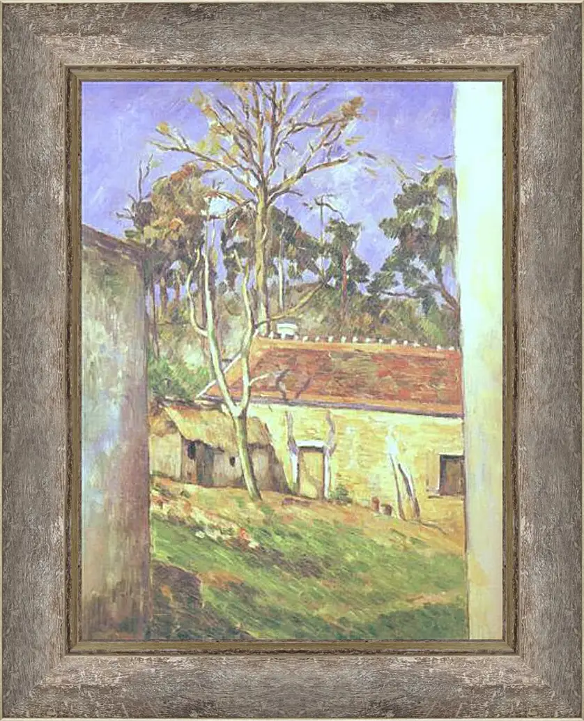 Картина в раме - Cour de Ferme a Auvers. Поль Сезанн
