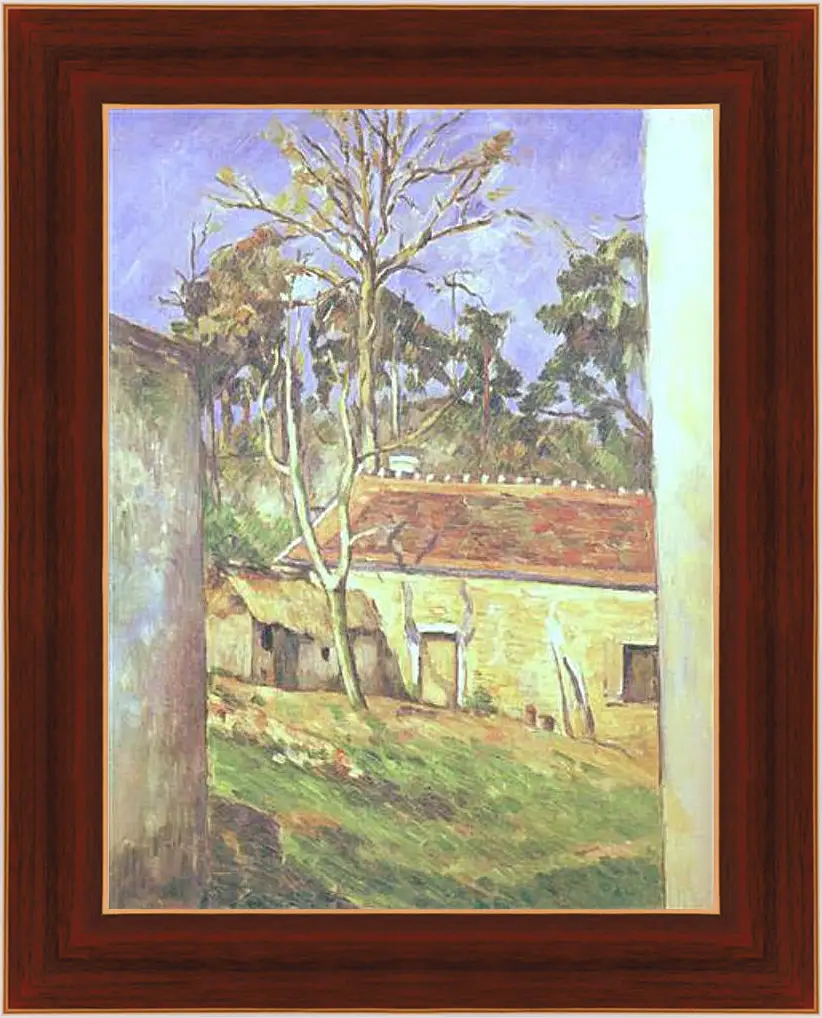 Картина в раме - Cour de Ferme a Auvers. Поль Сезанн