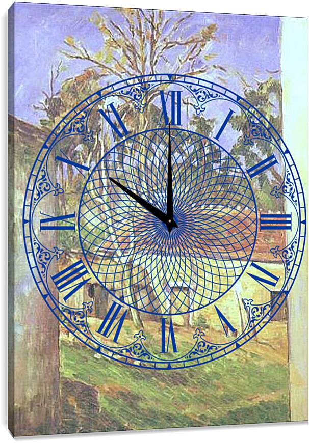 Часы картина - Cour de Ferme a Auvers. Поль Сезанн