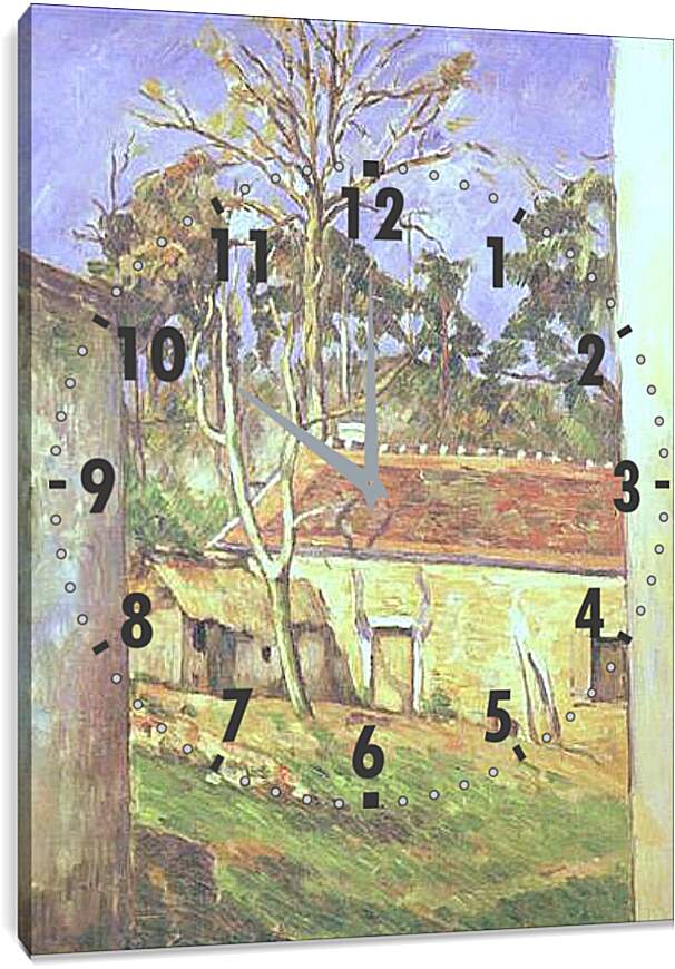 Часы картина - Cour de Ferme a Auvers. Поль Сезанн