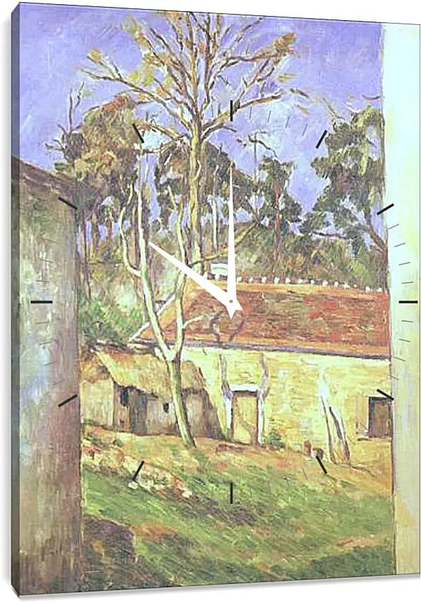 Часы картина - Cour de Ferme a Auvers. Поль Сезанн