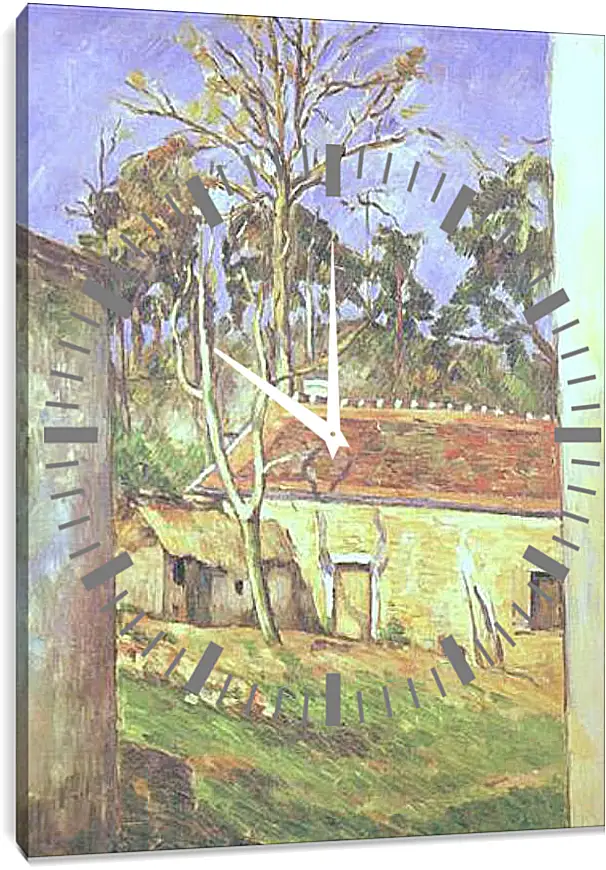 Часы картина - Cour de Ferme a Auvers. Поль Сезанн