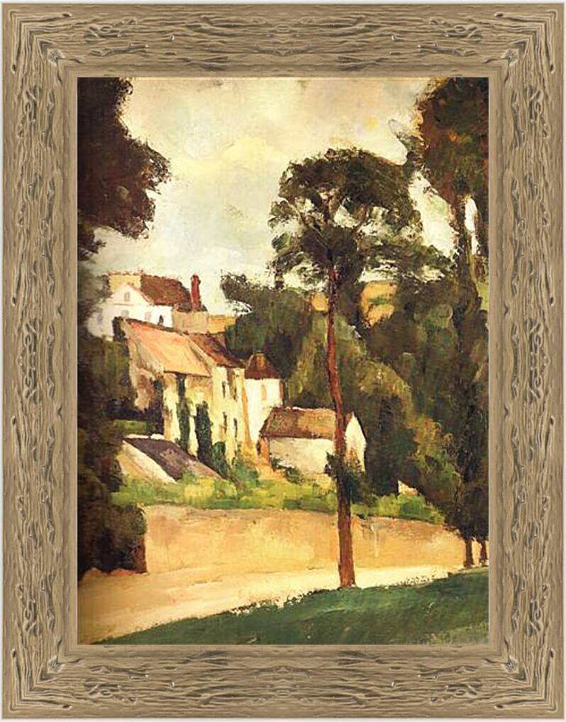 Картина в раме - La Route a Pontoise, le Clos des Mathurins Detail. Поль Сезанн