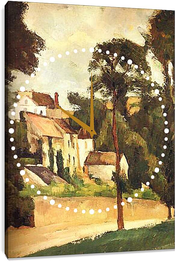 Часы картина - La Route a Pontoise, le Clos des Mathurins Detail. Поль Сезанн