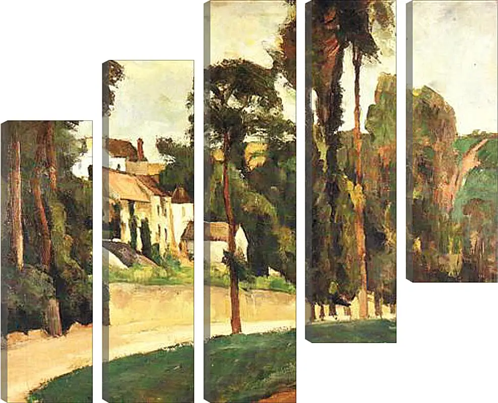 Модульная картина - La Route a Pontoise, le Clos des Mathurins. Поль Сезанн