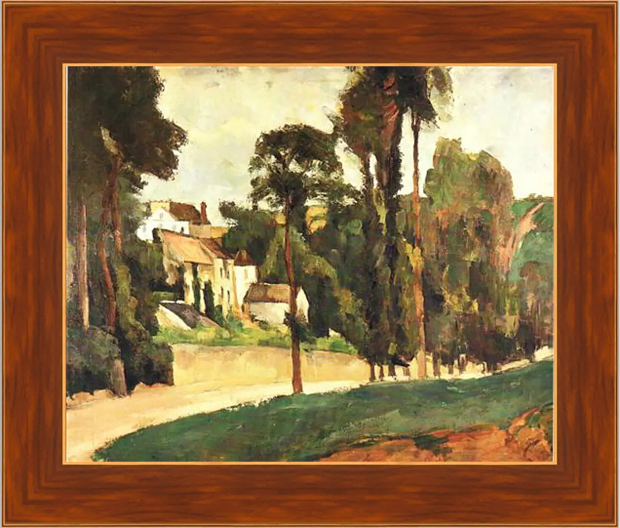Картина в раме - La Route a Pontoise, le Clos des Mathurins. Поль Сезанн