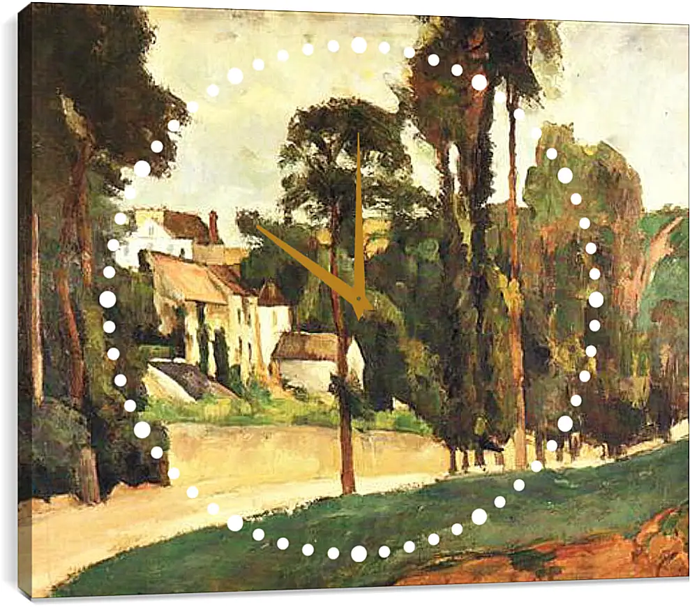 Часы картина - La Route a Pontoise, le Clos des Mathurins. Поль Сезанн