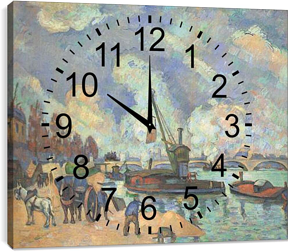 Часы картина - Les quais de Bercy. Поль Сезанн