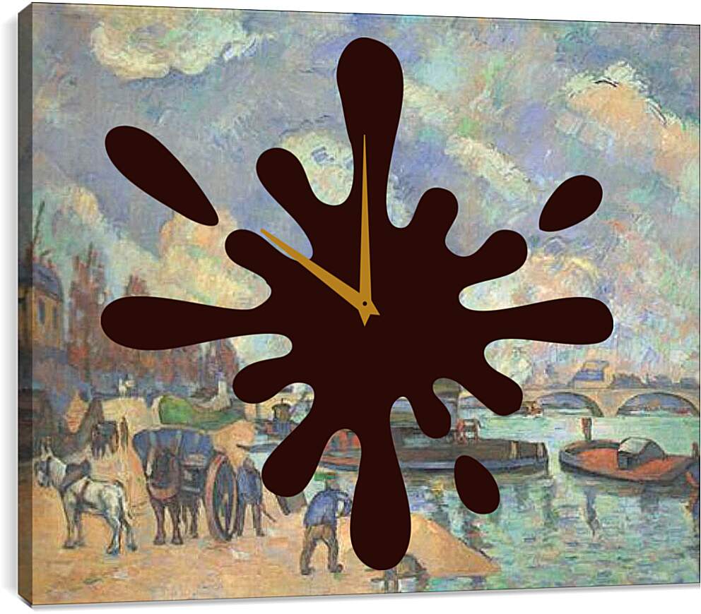 Часы картина - Les quais de Bercy. Поль Сезанн