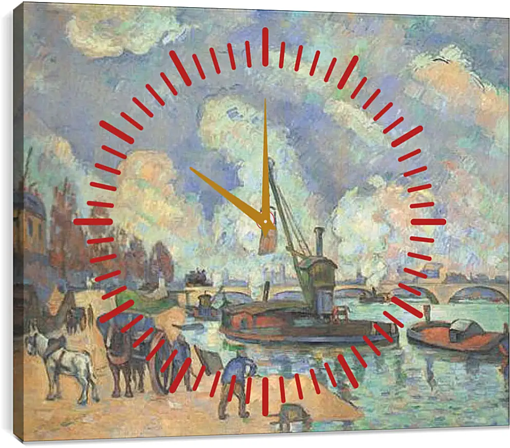 Часы картина - Les quais de Bercy. Поль Сезанн