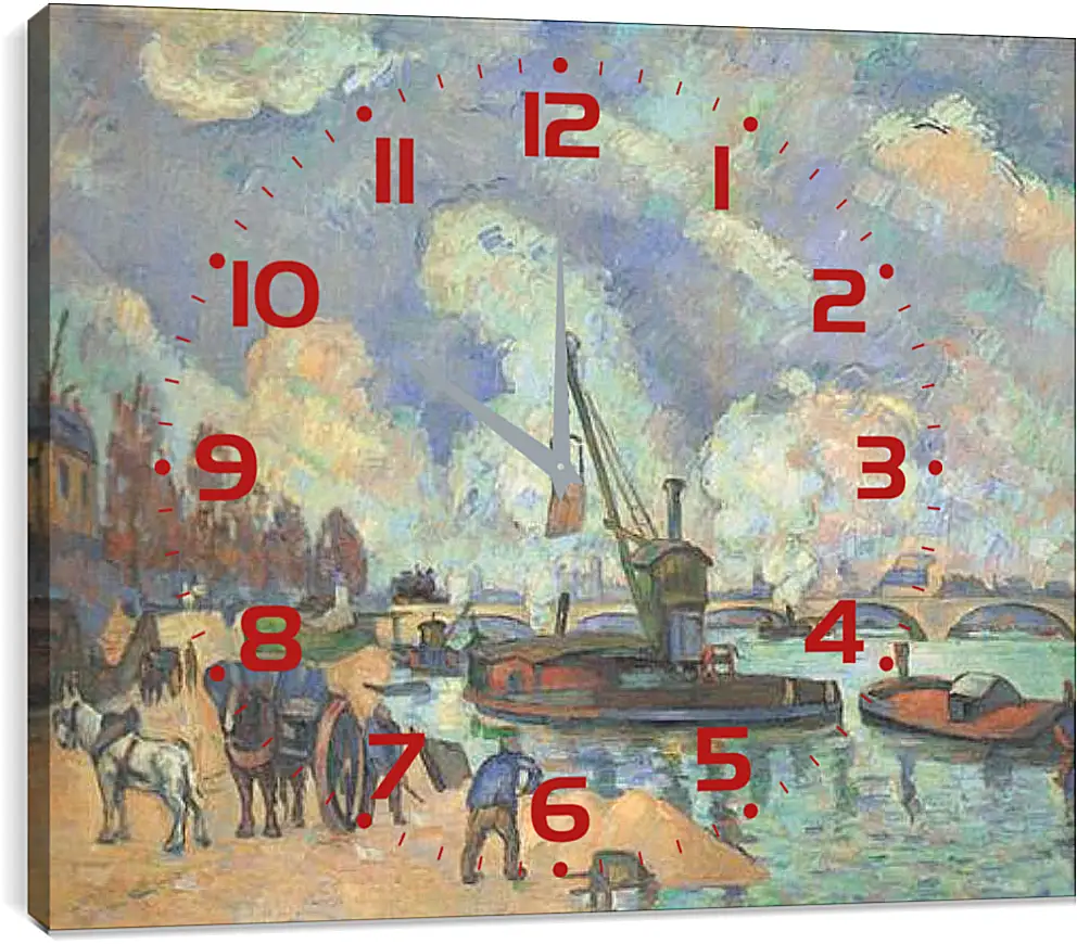 Часы картина - Les quais de Bercy. Поль Сезанн