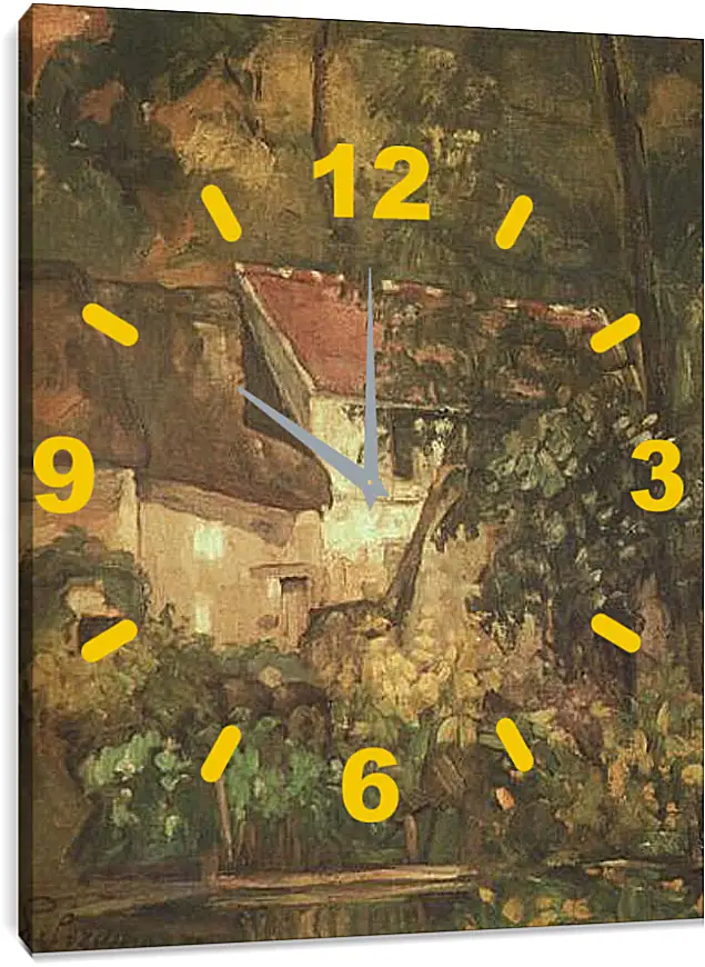 Часы картина - Maison du Pere Lacroix. Поль Сезанн