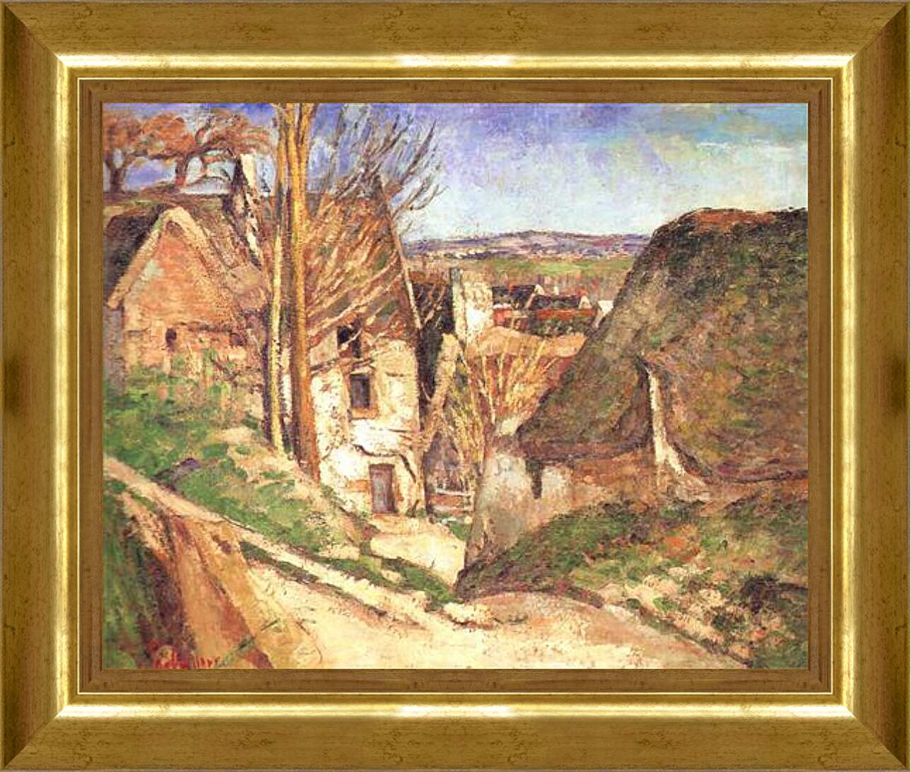 Картина в раме - La Maison du Pendu Auvers-sur-Oise. Поль Сезанн