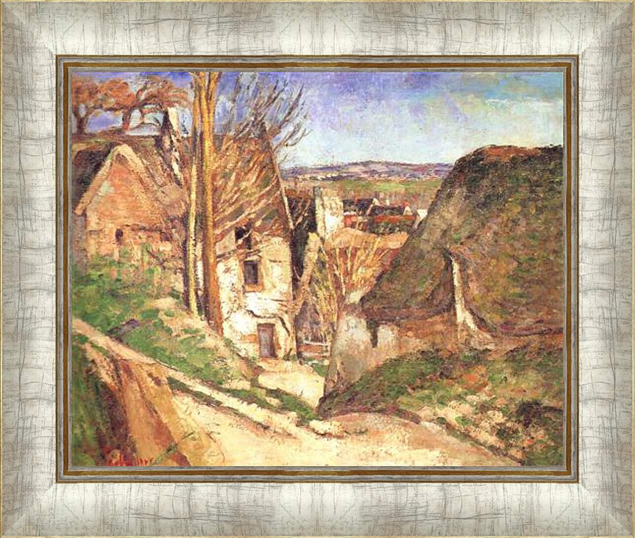 Картина в раме - La Maison du Pendu Auvers-sur-Oise. Поль Сезанн