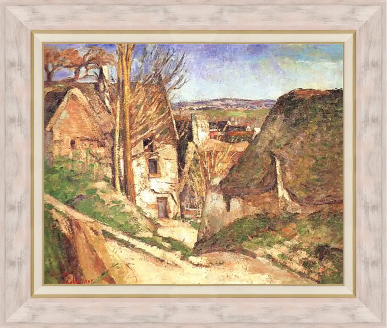 Картина в раме - La Maison du Pendu Auvers-sur-Oise. Поль Сезанн