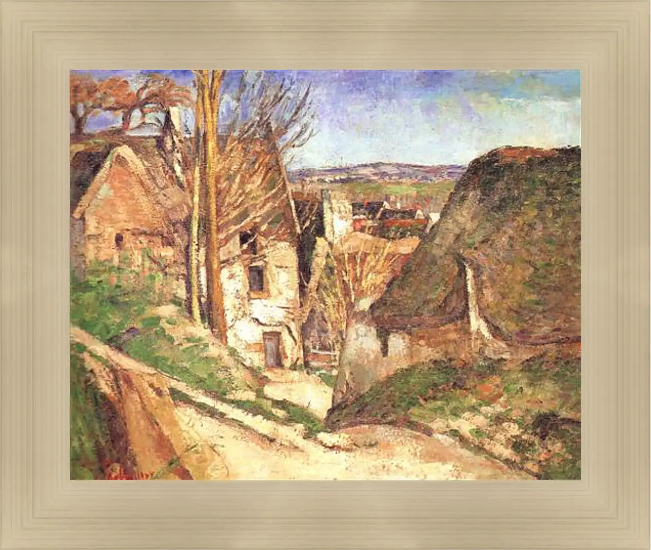 Картина в раме - La Maison du Pendu Auvers-sur-Oise. Поль Сезанн