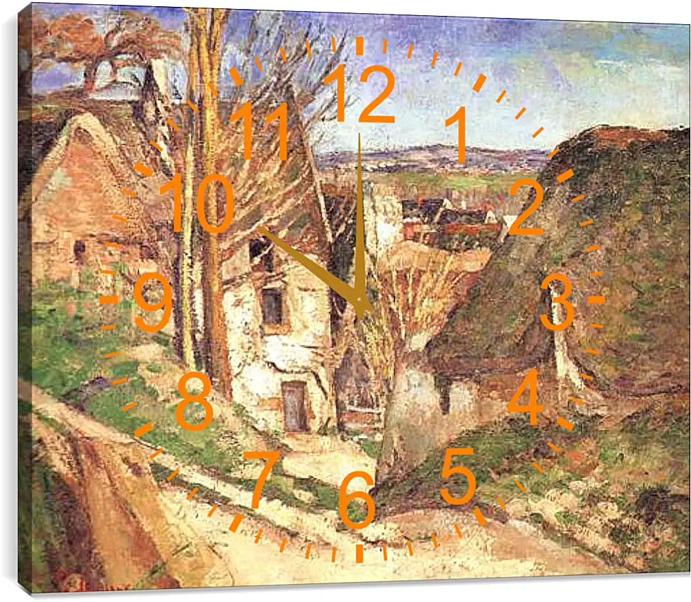 Часы картина - La Maison du Pendu Auvers-sur-Oise. Поль Сезанн