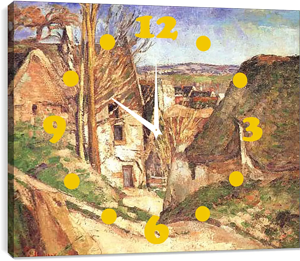 Часы картина - La Maison du Pendu Auvers-sur-Oise. Поль Сезанн