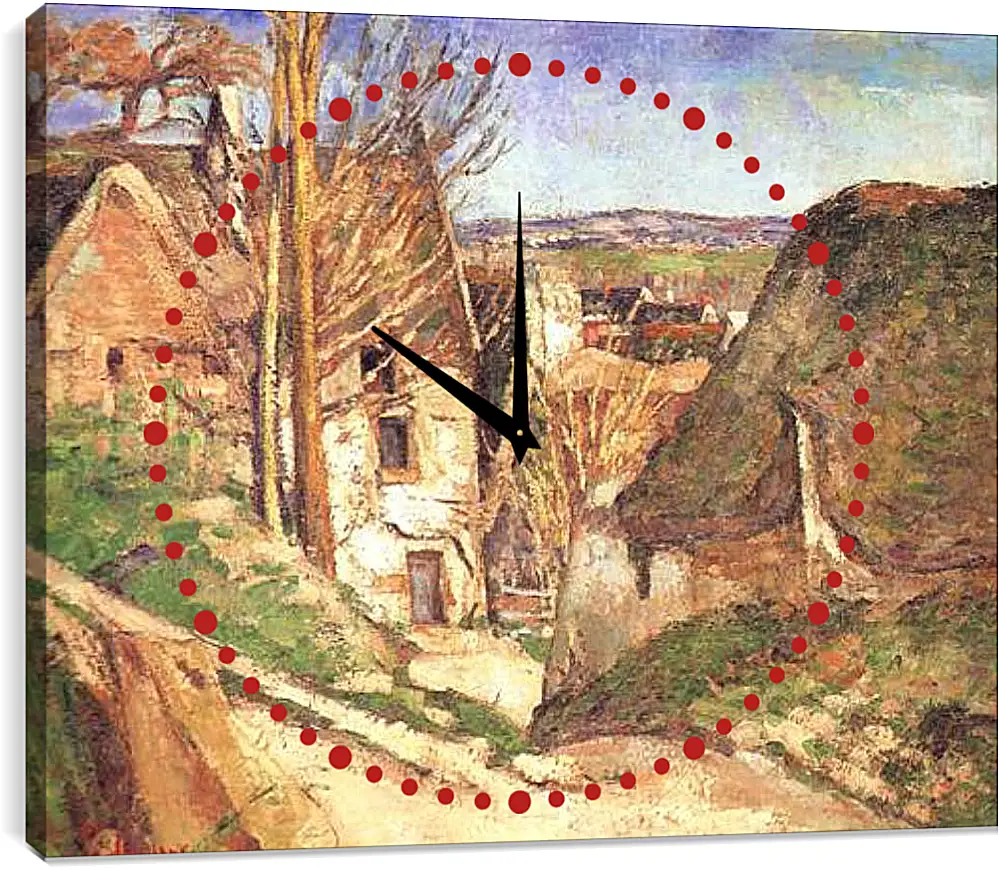 Часы картина - La Maison du Pendu Auvers-sur-Oise. Поль Сезанн