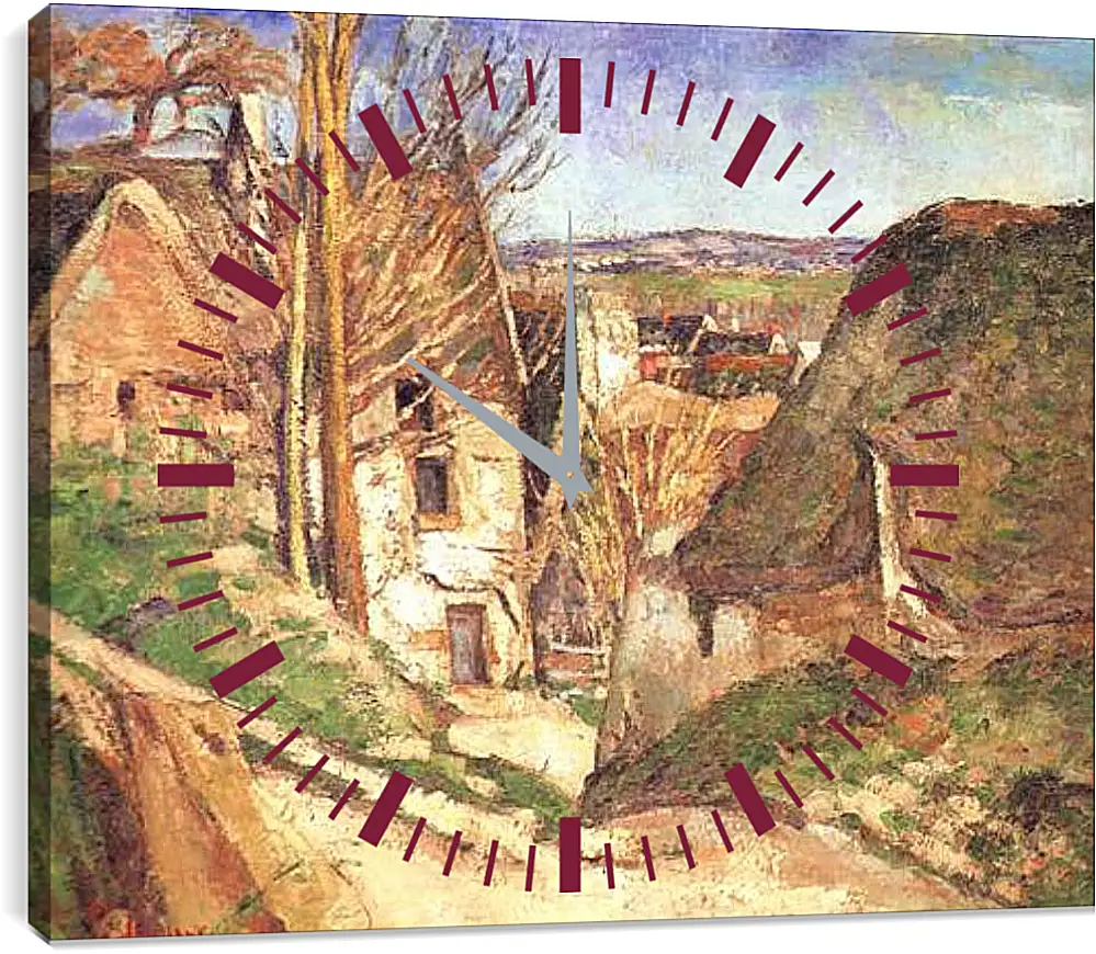 Часы картина - La Maison du Pendu Auvers-sur-Oise. Поль Сезанн