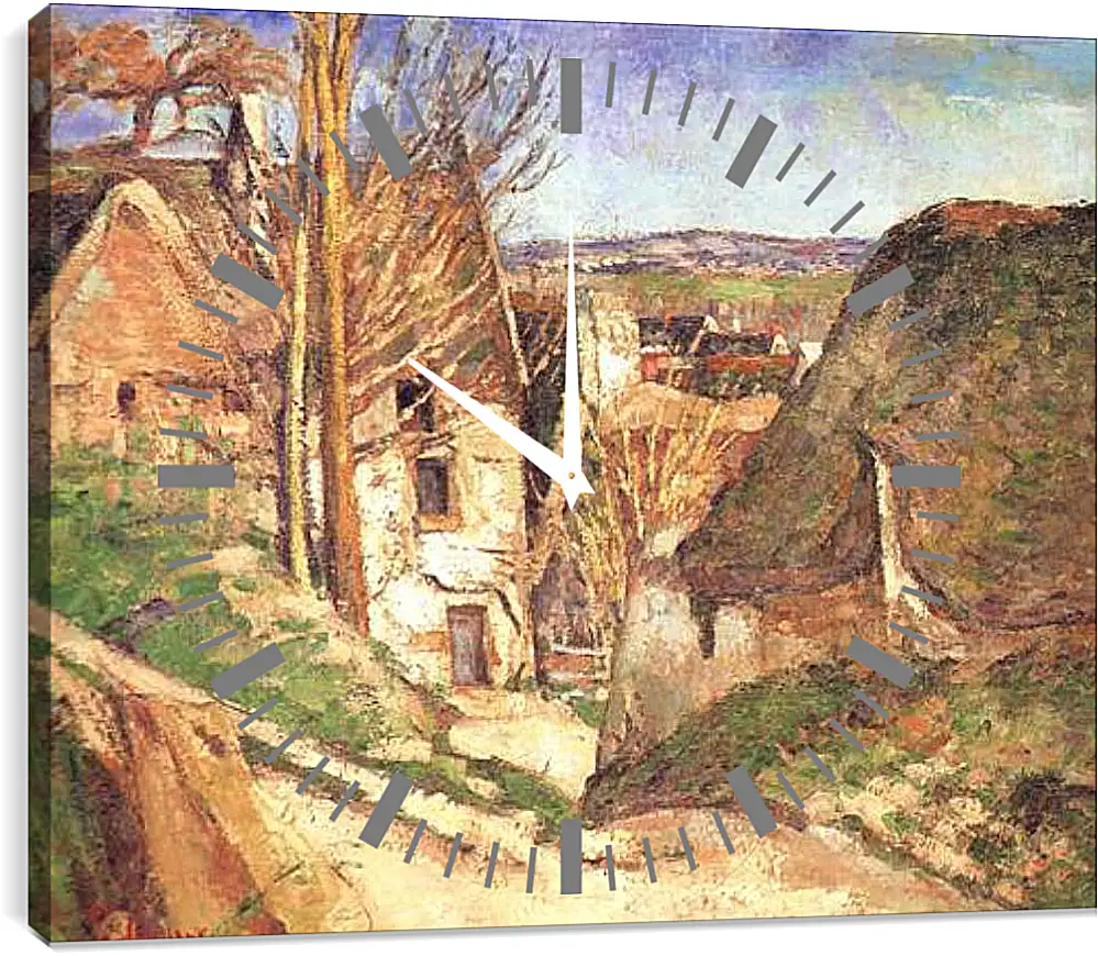 Часы картина - La Maison du Pendu Auvers-sur-Oise. Поль Сезанн
