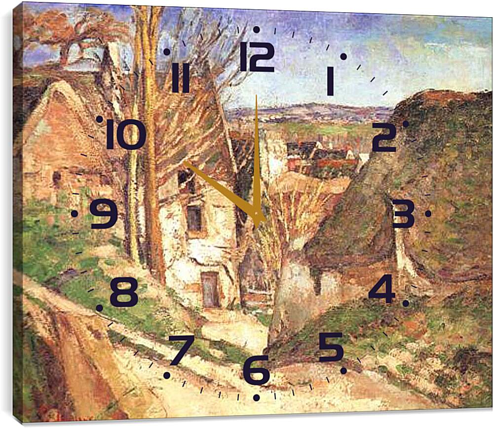Часы картина - La Maison du Pendu Auvers-sur-Oise. Поль Сезанн