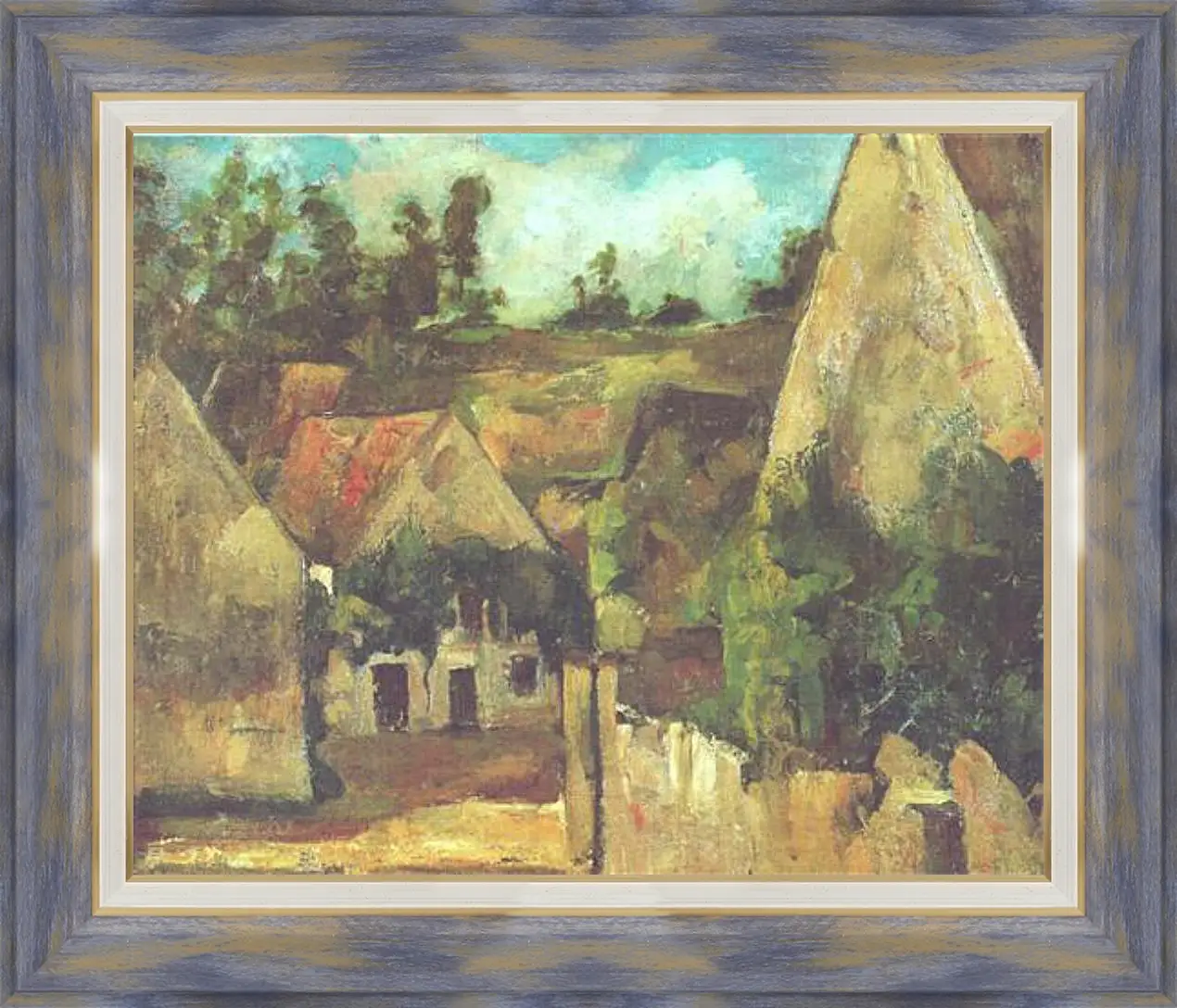Картина в раме - Carrefour de la rue Remy a Auvers-sur-Oise. Поль Сезанн