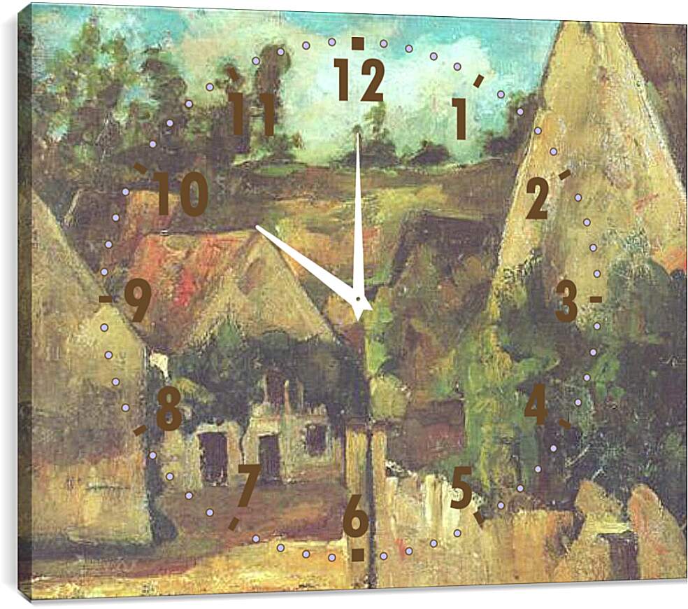 Часы картина - Carrefour de la rue Remy a Auvers-sur-Oise. Поль Сезанн