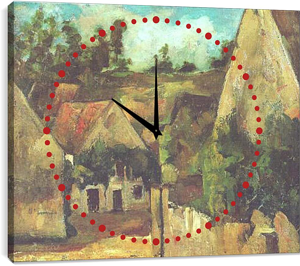 Часы картина - Carrefour de la rue Remy a Auvers-sur-Oise. Поль Сезанн