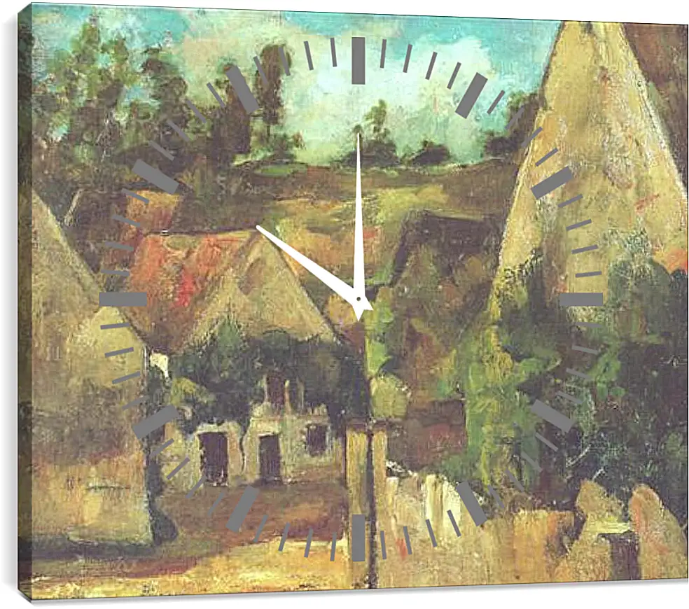 Часы картина - Carrefour de la rue Remy a Auvers-sur-Oise. Поль Сезанн