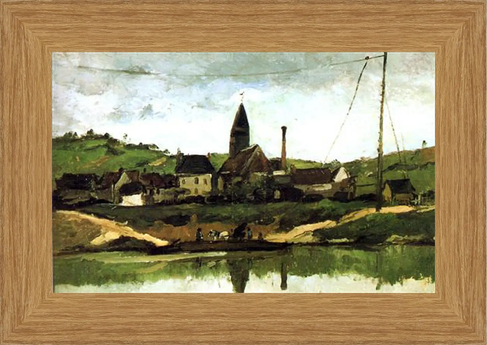 Картина в раме - Vue de Bonnieres. Поль Сезанн