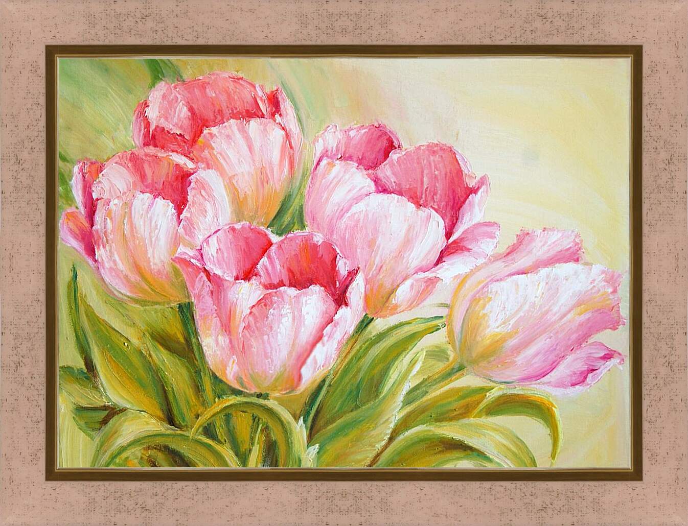 Картина в раме - Букет тюльпанов