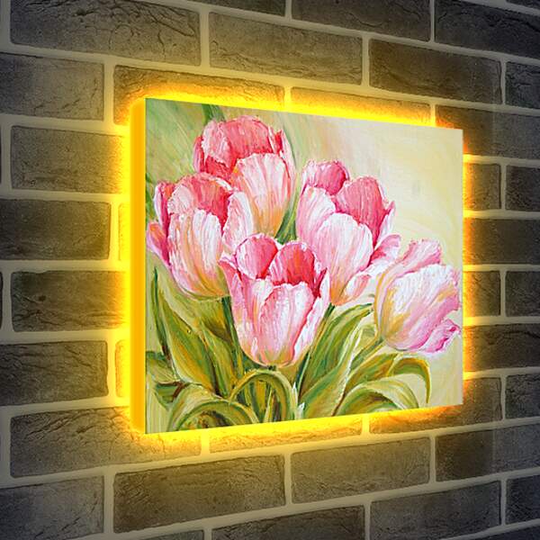Лайтбокс световая панель - Букет тюльпанов