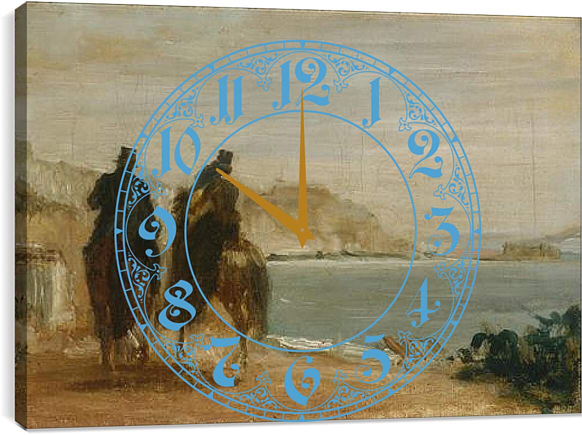 Часы картина - Promenade beside the Sea. Эдгар Дега