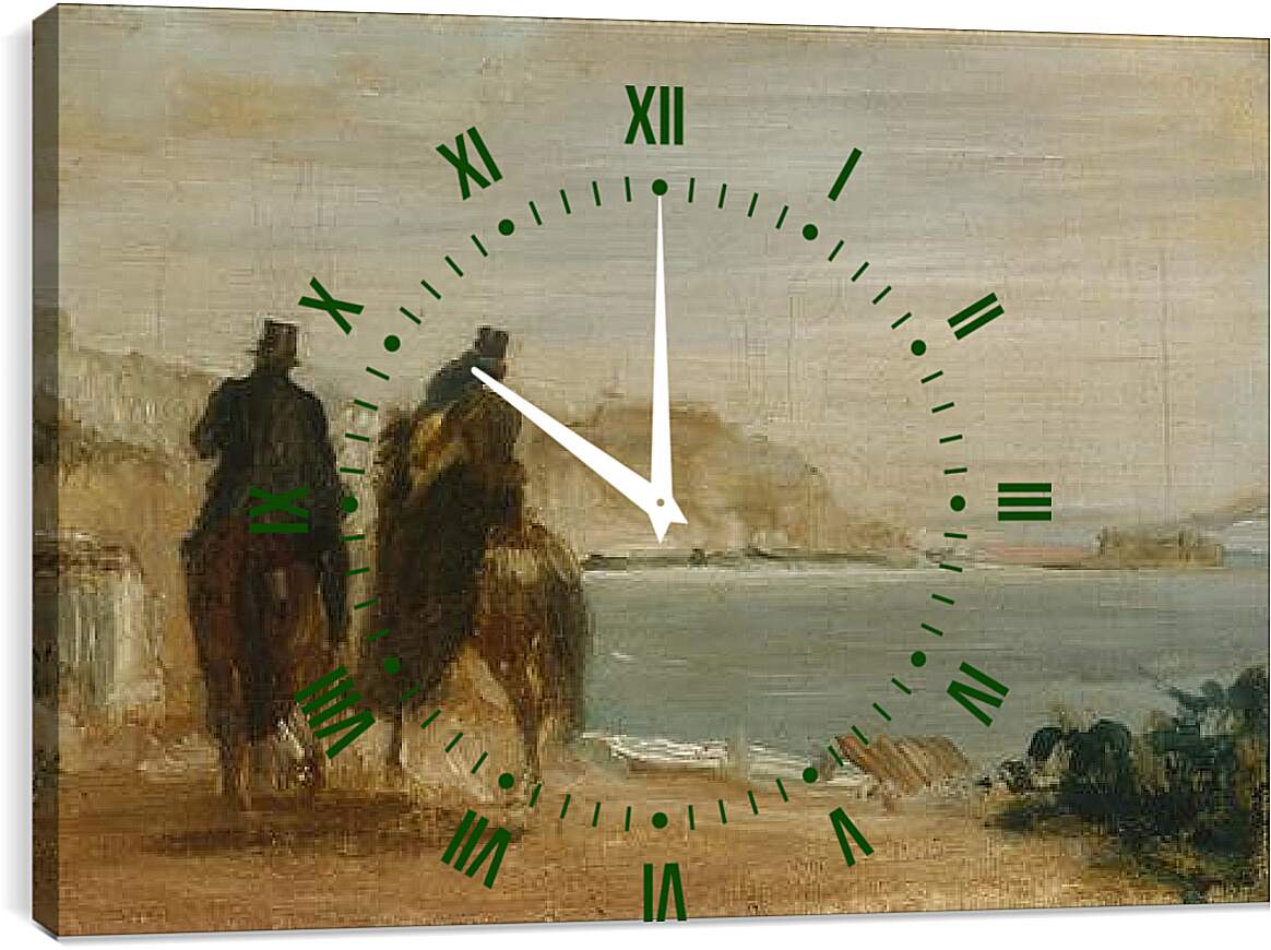 Часы картина - Promenade beside the Sea. Эдгар Дега
