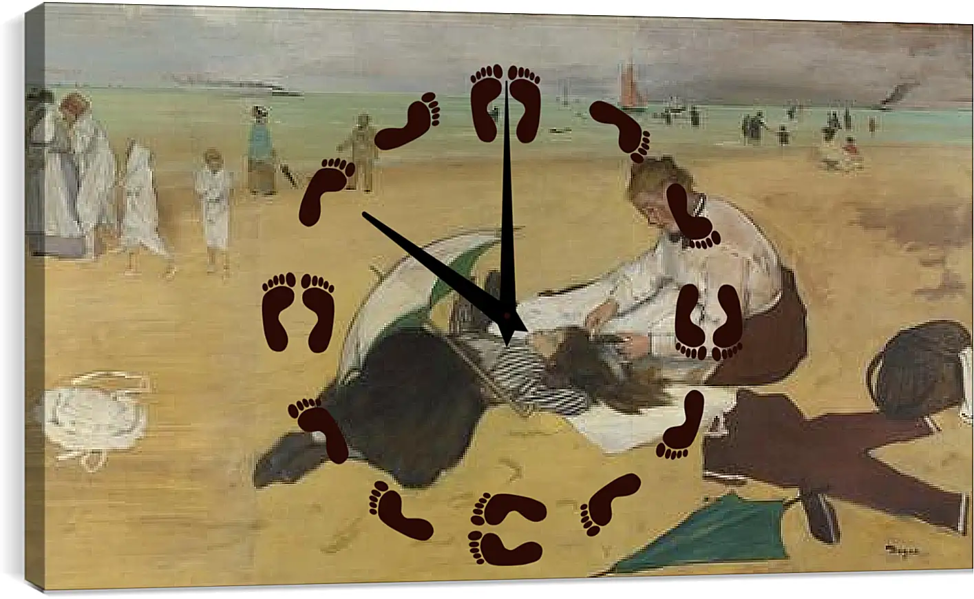 Часы картина - Beach Scene. Эдгар Дега
