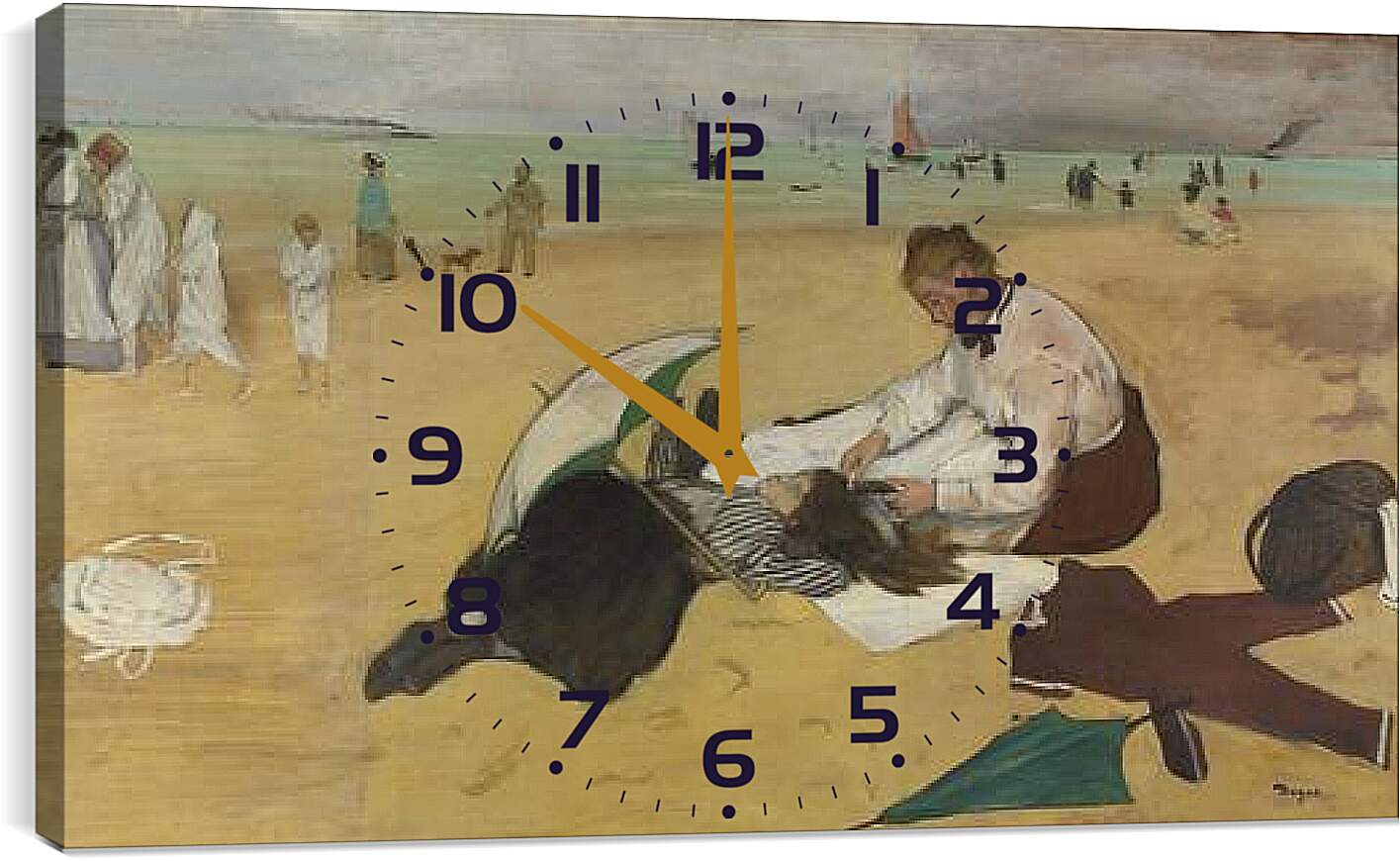 Часы картина - Beach Scene. Эдгар Дега