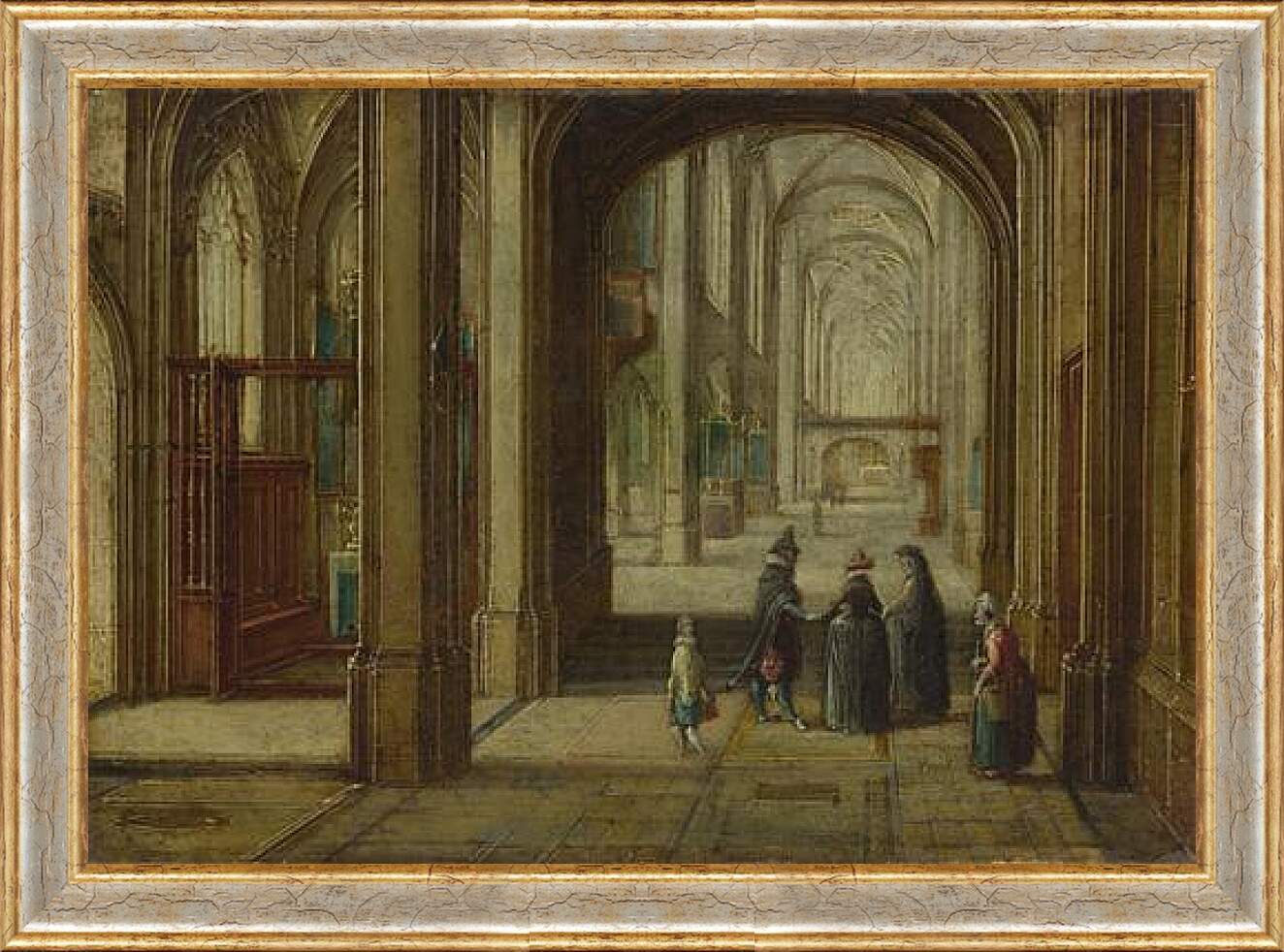 Картина в раме - The Interior of a Gothic Church looking East. Стенвейк Хармен Ван