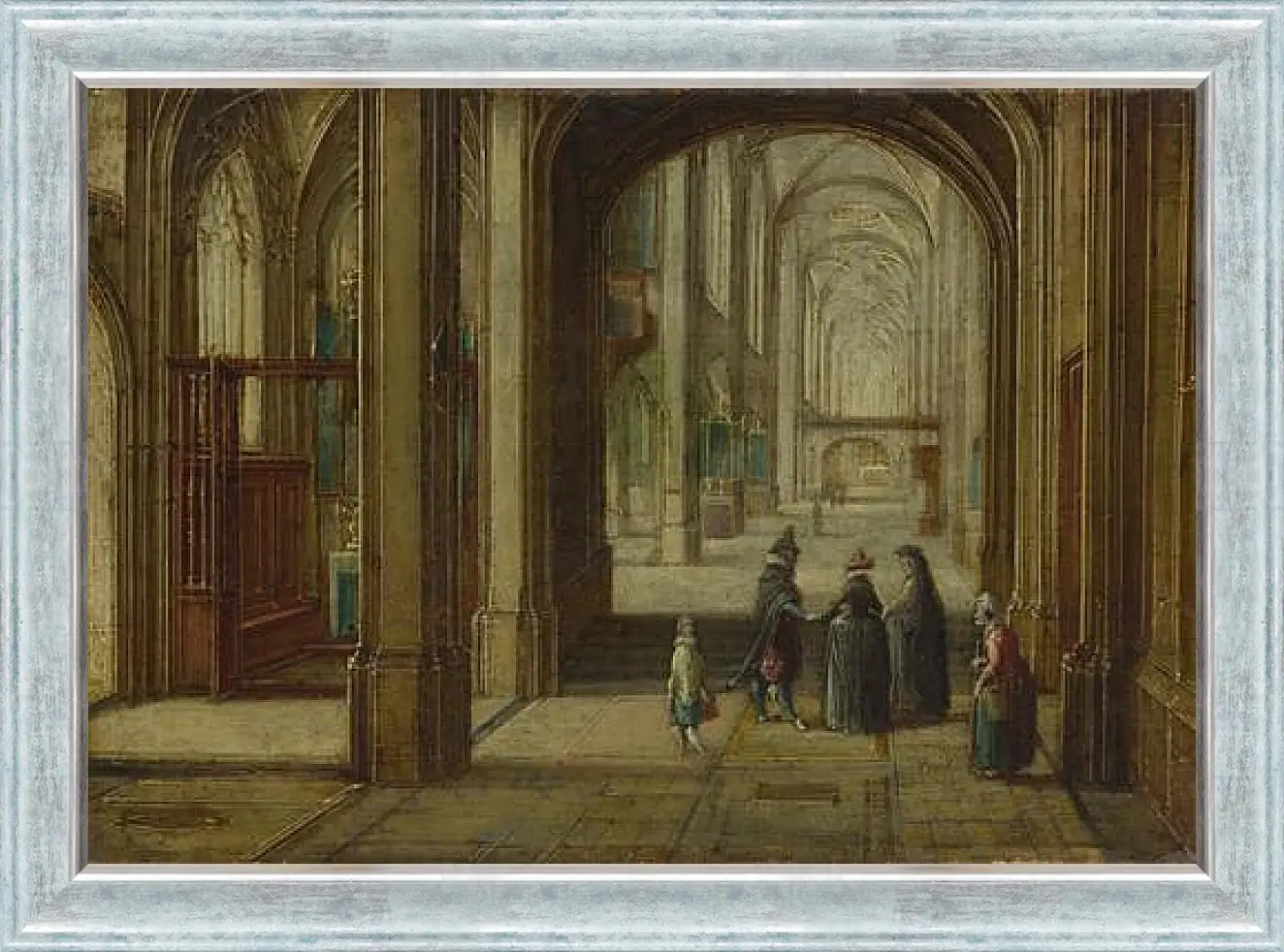 Картина в раме - The Interior of a Gothic Church looking East. Стенвейк Хармен Ван