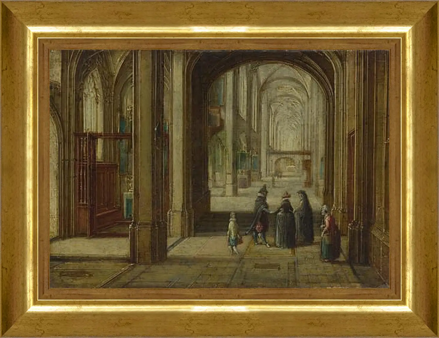 Картина в раме - The Interior of a Gothic Church looking East. Стенвейк Хармен Ван