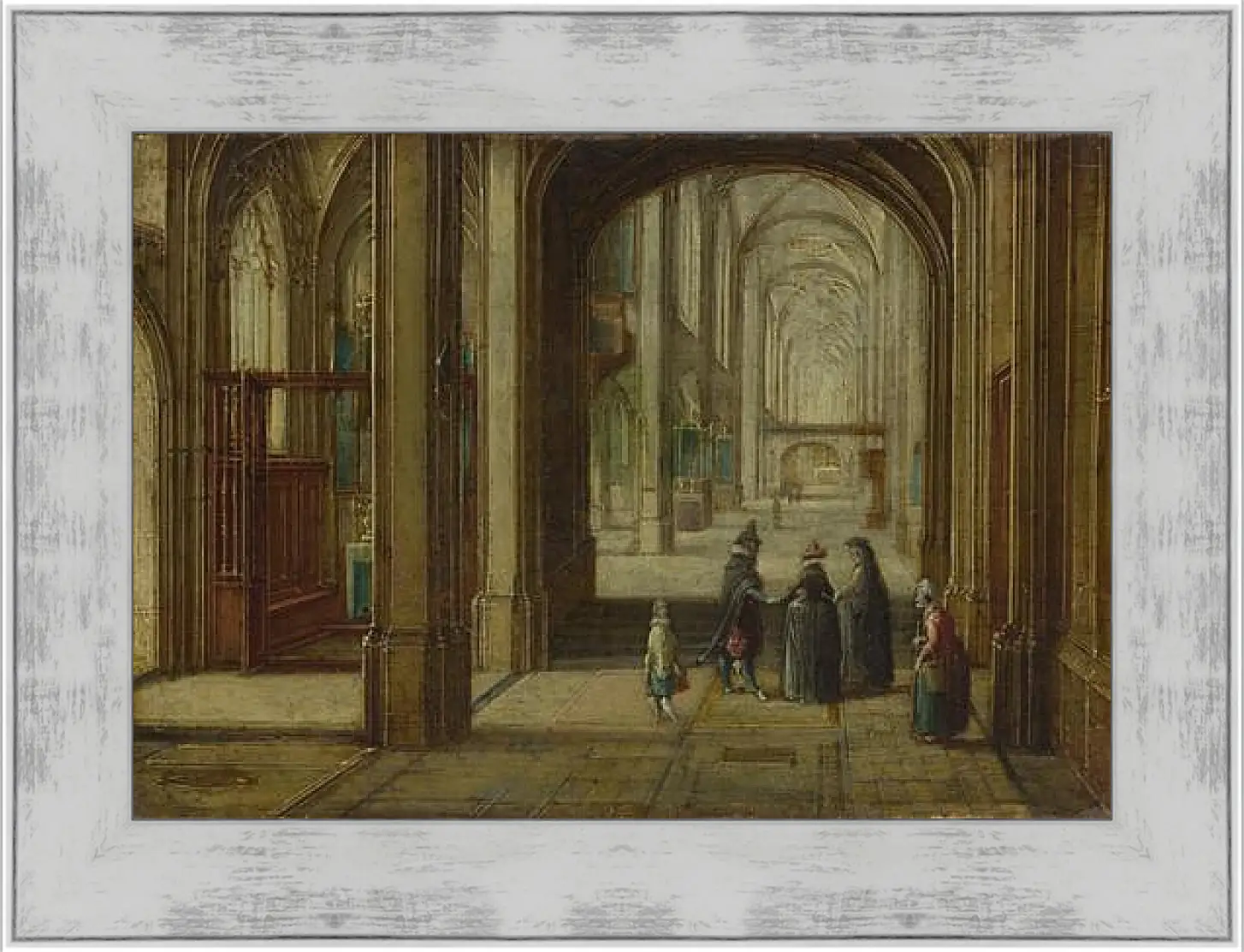 Картина в раме - The Interior of a Gothic Church looking East. Стенвейк Хармен Ван