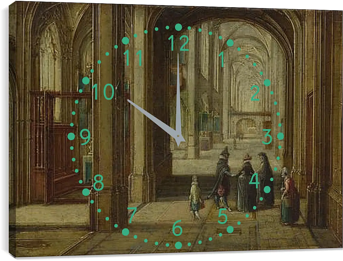 Часы картина - The Interior of a Gothic Church looking East. Стенвейк Хармен Ван
