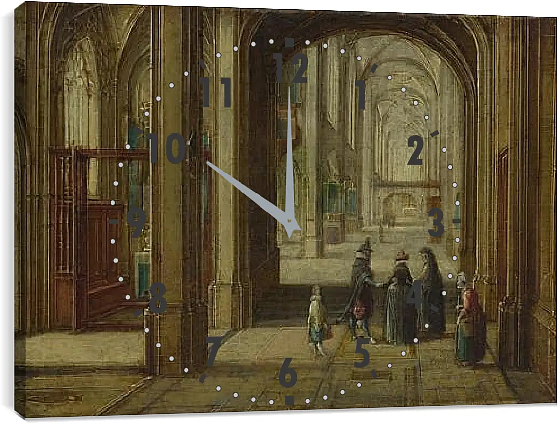 Часы картина - The Interior of a Gothic Church looking East. Стенвейк Хармен Ван