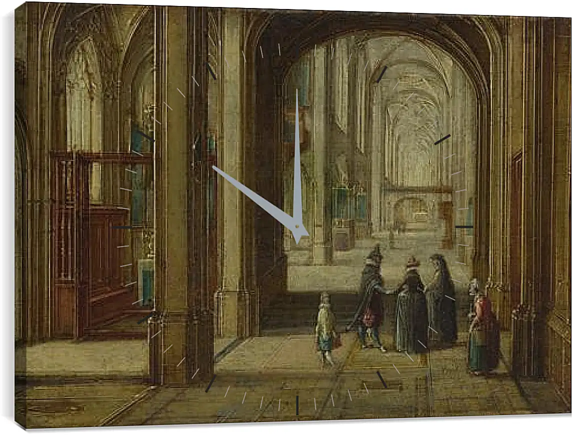 Часы картина - The Interior of a Gothic Church looking East. Стенвейк Хармен Ван