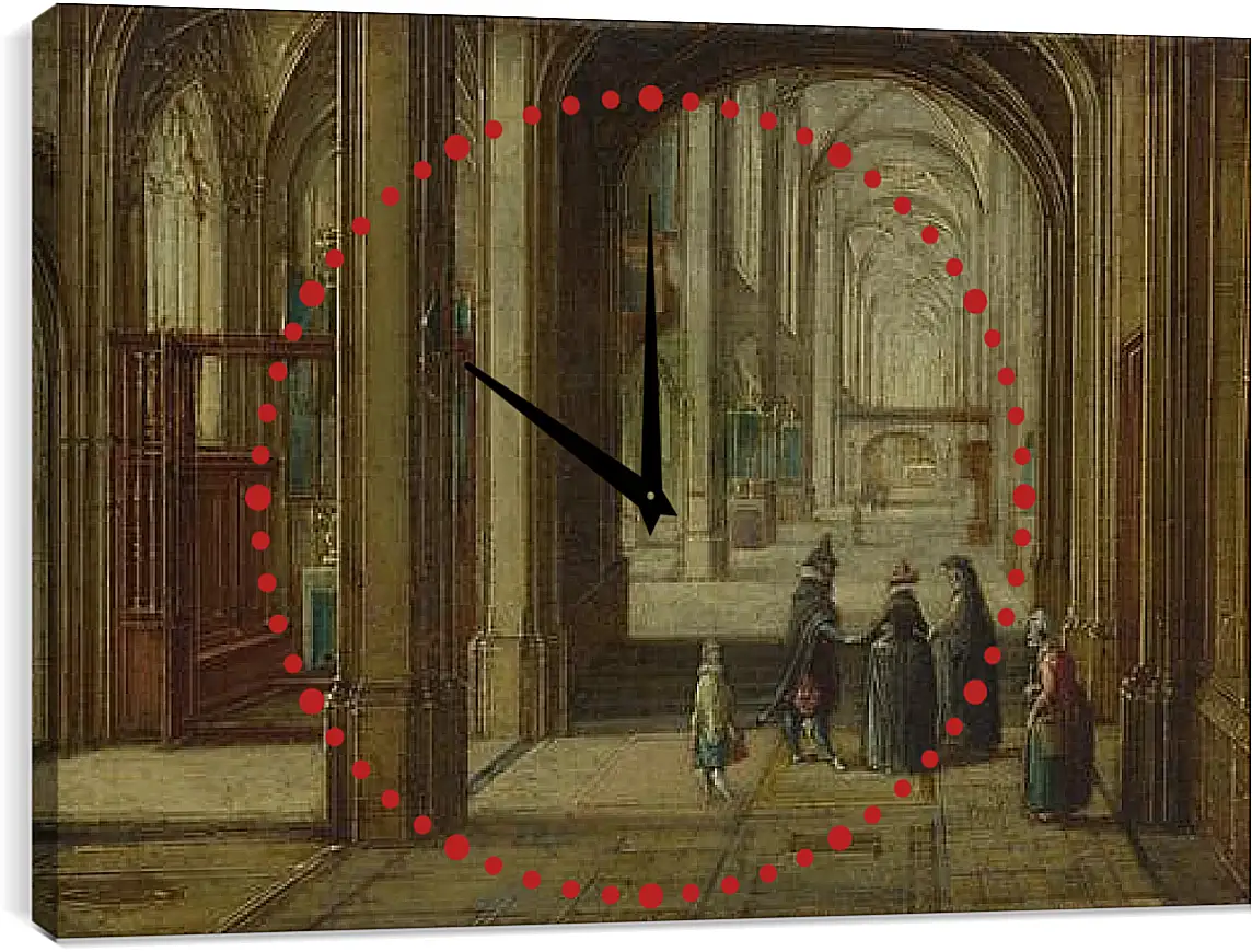Часы картина - The Interior of a Gothic Church looking East. Стенвейк Хармен Ван