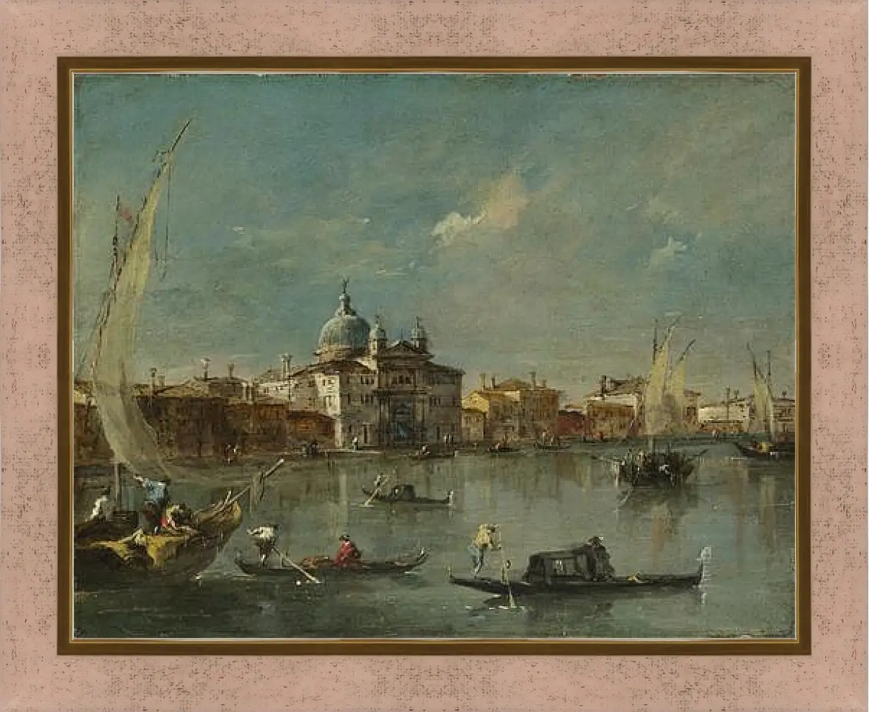 Картина в раме - The Giudecca with the Zitelle. Франческо Гварди