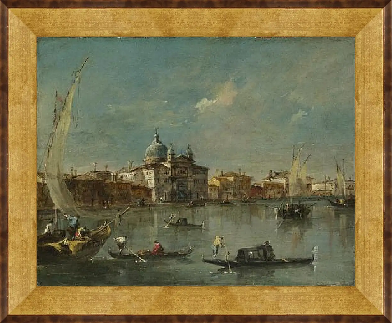 Картина в раме - The Giudecca with the Zitelle. Франческо Гварди