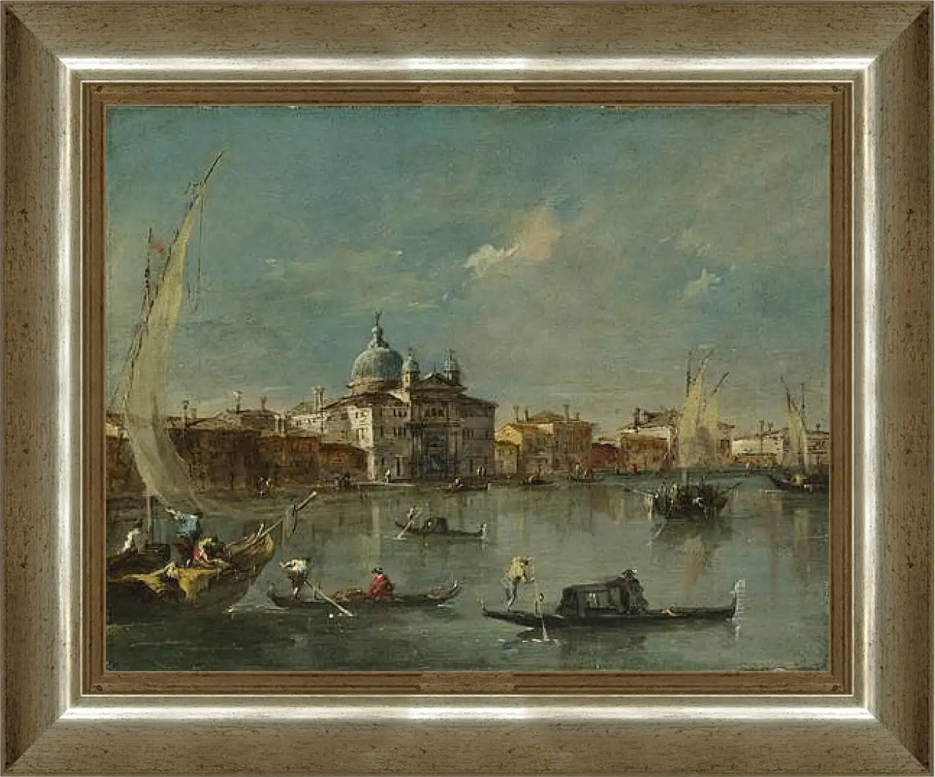 Картина в раме - The Giudecca with the Zitelle. Франческо Гварди